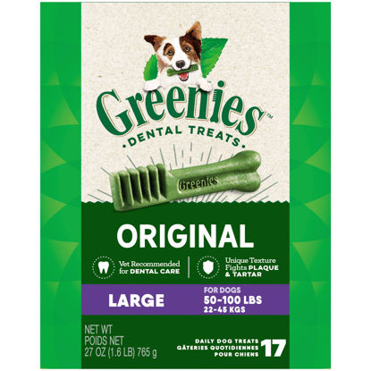 Picture of GREENIES Original Large Natural Dog Dental Care Chews Oral Health Dog Treats, 27 oz. Pack (17 Treats)