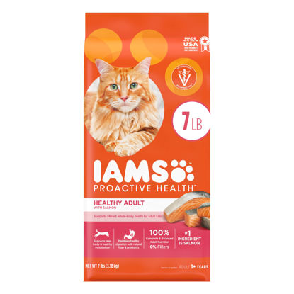 Picture of IAMS PROACTIVE HEALTH Adult Healthy Dry Cat Food with Salmon Cat Kibble, 7 lb. Bag