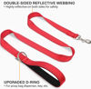 Picture of Joytale Double-Sided Reflective Dog Leash, 6 FT/5 FT/4 FT, Padded Handle Nylon Dogs Leashes for Medium & Large Dogs Walking, Red, 5FT