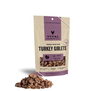 Picture of Vital Essentials Freeze Dried Dog Treats, Turkey Treats for Dogs 2 oz