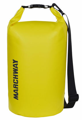 Picture of MARCHWAY Floating Waterproof Dry Bag 5L/10L/20L/30L/40L, Roll Top Sack Keeps Gear Dry for Kayaking, Rafting, Boating, Swimming, Camping, Hiking, Beach, Fishing (Lemon Yellow, 5L)