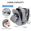 Picture of Large Travel Backpack Women, Carry On Backpack,Hiking Backpack Waterproof Outdoor Sports Rucksack Casual Daypack with USB Charging Port Shoes Compartment, Grey