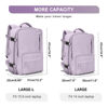 Picture of Large Travel Backpack Women, Carry On Backpack,Hiking Backpack Waterproof Outdoor Sports Rucksack Casual Daypack with USB Charging Port Shoes Compartment, Purple