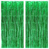 Picture of KatchOn, XtraLarge Green Streamers Backdrop - 8x6.4 Feet, Pack of 2 | Green Streamers Party Decorations | Green Fringe Curtain for Jungle Party Decorations | Green Backdrop, Football Party Decorations