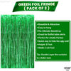 Picture of KatchOn, XtraLarge Green Streamers Backdrop - 8x6.4 Feet, Pack of 2 | Green Streamers Party Decorations | Green Fringe Curtain for Jungle Party Decorations | Green Backdrop, Football Party Decorations