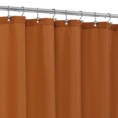 Picture of ALYVIA SPRING Burnt Orange Fabric Shower Curtain Liner Waterproof - Soft Hotel Quality Cloth Shower Liner with 3 Magnets, Light-Weight & Machine Washable - Standard Size 72x72, Burnt Orange