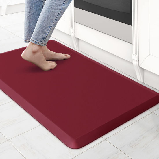  PRUKIVRA Kitchen Rugs and Mats,Non Skid Washable,Chef in Red  Background,Set of 2,Anti-Fatigue Comfort Standing Mat for Floor, Office,  Sink, Laundry(17x52+17x26) : Home & Kitchen