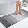 Picture of OLANLY Luxury Bathroom Rug Mat, Extra Soft and Absorbent Microfiber Bath Rugs, Non-Slip Plush Shaggy Bath Carpet Runner, Machine Wash Dry, Bath Mats for Bathroom Floor, Tub and Shower, 47x20, Grey