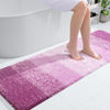 Picture of OLANLY Luxury Bathroom Rug Mat, Extra Soft and Absorbent Microfiber Bath Rugs, Non-Slip Plush Shaggy Bath Carpet Runner, Machine Wash Dry, Bath Mats for Bathroom Floor, Tub and Shower, 59x20, Purple