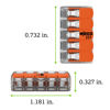 Picture of 221-415 | WAGO Lever-Nuts® Splicing Connector | for Solid and Stranded Conductors | 5-Conductor with Operating levers | 24-12 AWG | Transparent housing | [Jar of 225 Pieces]