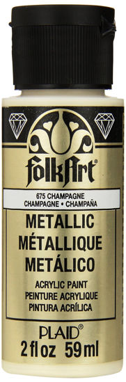 Picture of FolkArt Metallic Acrylic Paint in Assorted Colors (2 oz), 675, Champagne