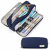 Picture of CICIMELON Large Capacity Pencil Case 3 Compartment Pouch Pen Bag for School Teen Girl Boy Men Women (Navy)