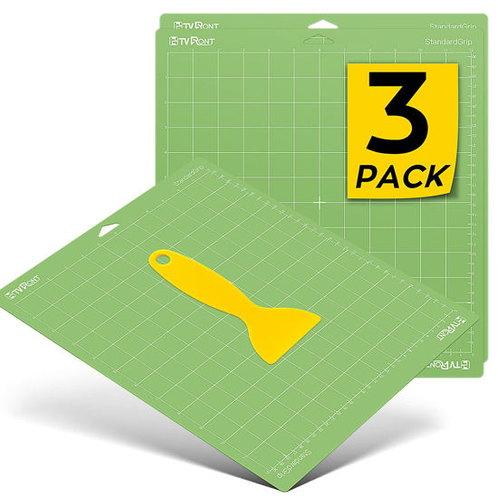 Picture of HTVRONT Standard Grip , 3 Pack 12x12 for Cricut Explore Air 2/Air/One/Maker,Standard Adhesive Sticky Quilting Cutting Mats Replacement Accessories for Cricut