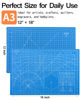 Picture of Thickened 18"x12" Self Healing Cutting Mat, Idemeet Rotary Cutting Sewing Mat for Craft, 5-Ply Blade Table Protecter Cut Board for Handcraft Project, A3, Blue