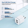 Picture of USB Wall Charger, LUOATIP 3-Pack 2.1A/5V Dual Port USB Cube Power Adapter Charger Plug Block Charging Box Brick for iPhone 13 12 11 Pro Max SE XS XR X 8 7 6 6S Plus, Samsung, LG, Moto, Android Phones