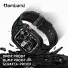 Picture of amBand Bands Compatible with Apple Watch 8/7 41mm, M1 Sport Series Rugged Case with TPU Strap Military Protective Tough Cover Bumper for iWatch 6/SE/5/4/3/2 40mm 38mm Men Black