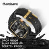 Picture of amBand Bands Compatible with Apple Watch 8/7 41mm, M1 Sport Series Rugged Case with TPU Strap Military Protective Tough Cover Bumper for iWatch 6/SE/5/4/3/2 40mm 38mm Men Black Gold