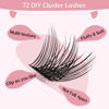 Picture of Lash Clusters, 72 Pcs Individual Cluster Lashes DIY Lash Extension 8-16mm Eyelash Clusters Volume Wispy Lashes Super Thin Band Reusable Soft & Comfortable(Volume-C-8-16mix)