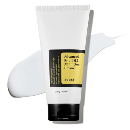 Picture of COSRX Snail Mucin 92% Repair Cream 7.05 oz, Daily Face Gel Moisturizer for Dry Skin, Acne-prone, Sensitive Skin, Not Tested on Animals, No Parabens, No Sulfates, No Phthalates, Korean Skincare (Big, 7.05 OZ)