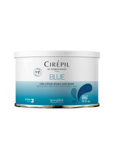 Picture of Cirepil - Blue - 400g / 14.11 oz Wax Tin - All-Purpose & Unscented - Perfect for Sensitive Skin - Disposable Blue Wax Refill Bag - Fluid Gel Texture, Easy Removal, Peel-Off Wax - No Strips Needed