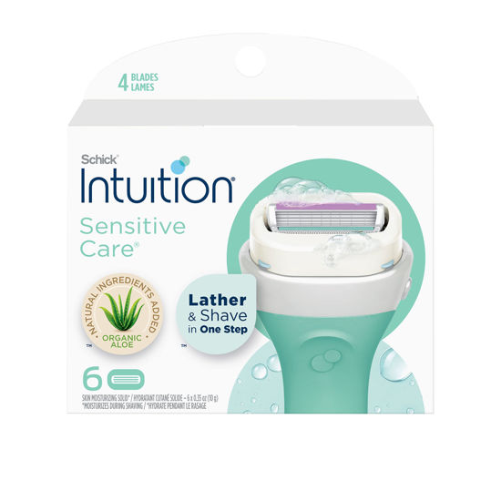 Picture of Schick Intuition Refill, Razors for Women Sensitive Skin | Intuition Razor Blades Refill with Organic Aloe, Razor Refills , 6 Count (Pack of 1)