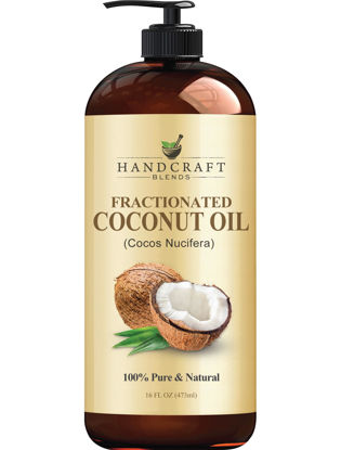 Picture of Handcraft Fractionated Coconut Oil - 100% Pure & Natural Premium Grade Coconut Carrier Oil for Essential Oils, Massage Oil, Moisturizing Hair Oil & Body Oil - 16 fl. Oz