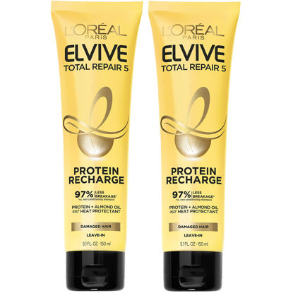 Picture of L'Oreal Paris Elvive Total Repair 5 Protein Recharge Leave In Conditioner Treatment, and Heat Protectant, 2 pack, (5.1 Ounce each) (Packaging May Vary)