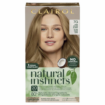 Picture of Clairol Natural Instincts Demi-Permanent Hair Dye, 7G Dark Golden Blonde Hair Color, Pack of 1