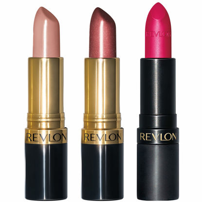 Picture of Revlon Lipstick Set, Super Lustrous 3 Piece Gift Set, High Impact, Multi-Finish in Cream, Pearl & Matte, Pack of 3