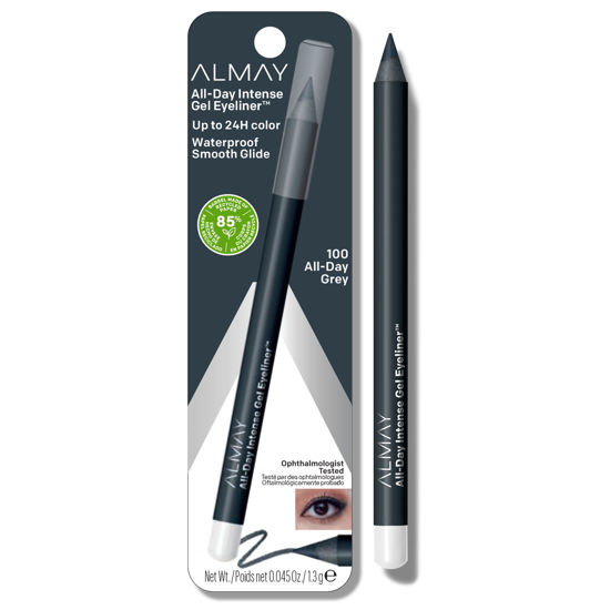 Picture of Almay Gel Eyeliner, Waterproof, Fade-Proof Eye Makeup, Easy-to-Sharpen Liner Pencil, 100 All Day Grey, 0.045 Oz