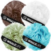 Picture of Loofah Sponge Bath Sponge for Women Men 4 Pack (Blue Green White Brown)