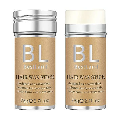 Picture of BestLand Hair Wax Stick, Flyaways Hair Stick Non-greasy Styling Wax Stick for Hair Edge Control Hair Finishing Slick Wax Stick Flyaways Edge Frizz Baby Hairs (2.7 Fl Oz (Pack of 1))