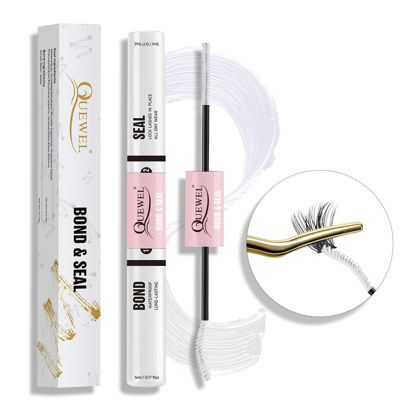 Picture of Quewel Cluster Lashes Bond and Seal, Lash Glue for Individual Eyelash Extensions, Long-Lasting&Waterproof, White Double Tube Lashes Glue for DIY Eyelash Extensions at Home