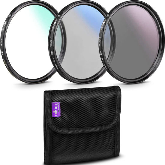 Picture of 62MM Lens Filter Kit by Altura Photo, Includes 62MM ND Filter, 62MM Polarizing Filter, 62MM UV Filter, (UV, Polarizer Filter, Neutral Density ND4) for Camera Lens w 62MM Filter + Lens Filter Case