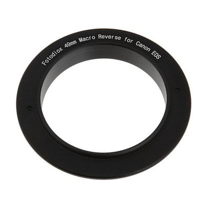 Picture of Fotodiox 49mm Macro Reverse Mount Adapter, for Canon EOS 1D, 1DS, Mark II, III, IV, 1DC, 1DX, D30, D60, 10D, 20D, 20DA, 30D, 40D, 50D, 60D, 60DA, 5D, Mark II, Mark III, 7D, Rebel XT, XTi, XSi, T1, T1i, T2i, T3, T3i, T4, T4i, C300, C500