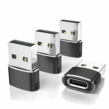 Picture of Elebase USB to USB C Adapter 4 Pack,Type C Female to A Male Charger Converter for Apple Watch Ultra iWatch 8 7,iPhone 14 13 12 11 Pro Plus Max,Airpods,iPad 9 10 Air 5 Mini 6,Samsung Galaxy S23 S22 S21