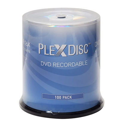 Picture of PlexDisc DVD+R 4.7GB 16x Recordable Media Silver Top Disc - 100 Disc Spindle (FFP) 63C-115-BX Black