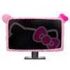 Picture of Kakurookie 27'' - 34'' Computer Monitor Protective Cover with Cat Ear Design, Cute Pink Monitor Dust Cover with Furry Design, Elastic Dustproof, Suitable for PC, Tablet, TV (27-34in, Pink)