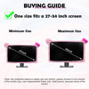 Picture of Kakurookie 27'' - 34'' Computer Monitor Protective Cover with Cat Ear Design, Cute Pink Monitor Dust Cover with Furry Design, Elastic Dustproof, Suitable for PC, Tablet, TV (27-34in, Pink)