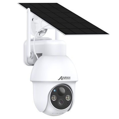 Picture of ANRAN 2K Security Camera Wireless Outdoor with 360° View, Solar Outdoor Camera with Smart Siren, Spotlights, 2K Color Night Vision, AI Human Detection, 2-Way Talk, Compatible with Alexa, Q3 White