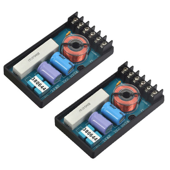 Picture of DriSentri 2 Way Crossover for Speaker, WEAH-2001 2pcs Speaker Frequency Divider 2 Way Car Audio Speakers Two Crossover Divider Crossover Filter