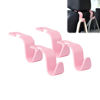 Picture of Amooca Car Seat Headrest Hook 4 Pack Hanger Universal Vehicle Car Storage Organizer for Handbag Purse Coat S Type Checkered Pink