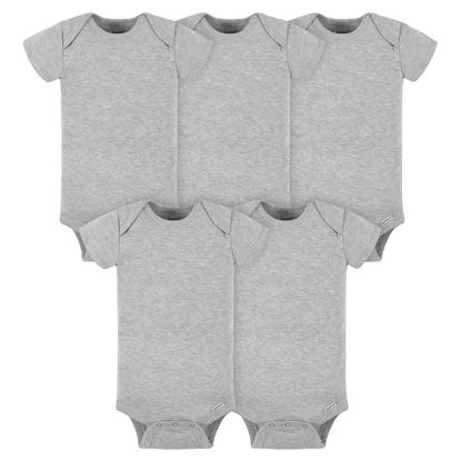 Picture of Gerber Baby 5-Pack Solid Onesies Bodysuits, Gray, 6-9 Months