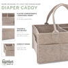 Picture of Parker Baby Diaper Caddy - Nursery Storage Bin and Car Organizer for Diapers and Baby Wipes - Oatmeal