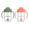 Picture of Dr. Brown's Milestones, Baby's First Straw Cup Sippy Cup with Straw, 6m+, 9oz/270ml, 2 Pack, Coral & Olive Green, BPA Free