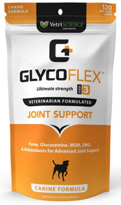 Picture of VETRISCIENCE Glycoflex 3 Clinically Proven Hip And Joint Supplement With Glucosamine For Dogs, 120 Chews - Vet Recommended Mobility Support Supplement With DMG, MSM, And Perna