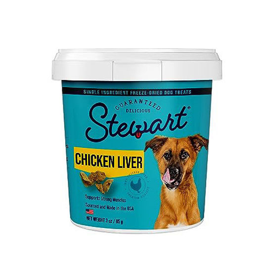 GetUSCart Stewart Freeze Dried Dog Treats Chicken Liver Grain Free Gluten Free 3 Ounce Resealable Tub Single Ingredient Dog Training Treats