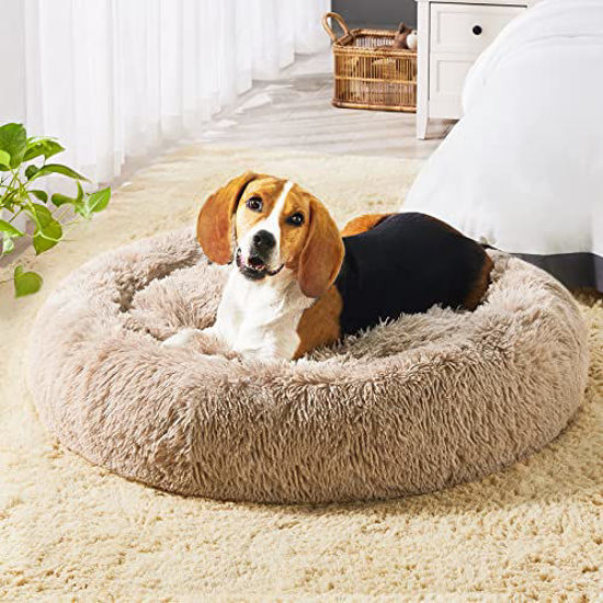 Faux fur store soothing dog bed