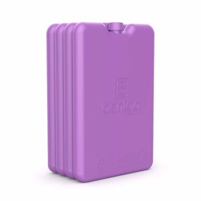 Picture of Bentgo Ice Lunch Chillers - Ultra-Thin Ice Packs Perfect for Everyday Use in Lunch Bags, Lunch Boxes and Coolers - 4 Pack (Purple)