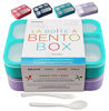 Picture of kinsho Bento Lunch Box Kids & Adult: Leakproof Lunch Containers for Boys & Girls with 6 Compartments - School, Daycare, Meal Planning Portion Control Container, BPA-Free Boxes, Utensils | Purple Teal